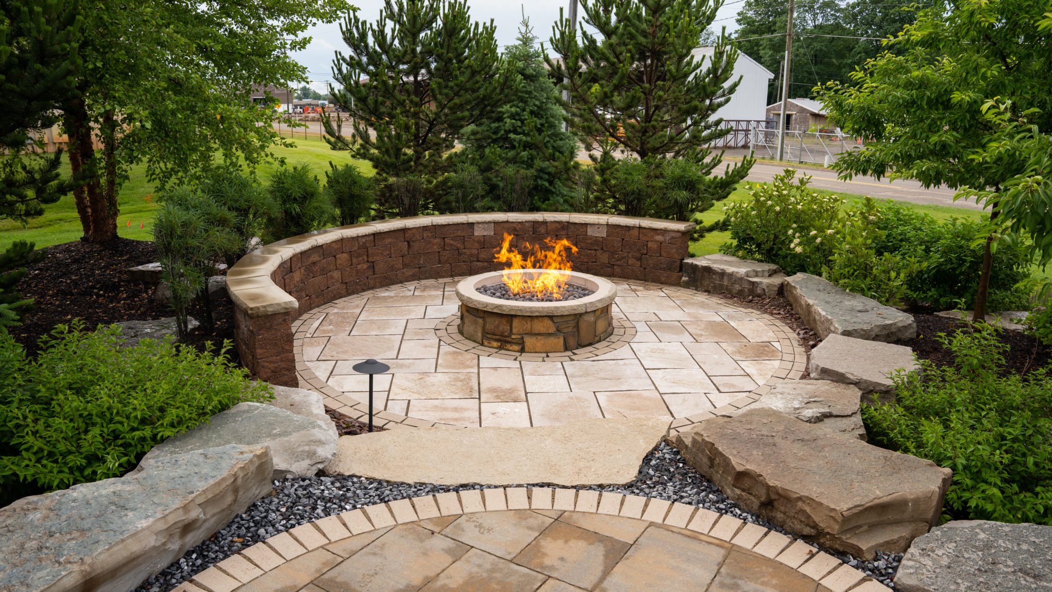 View hardscaping project in Spring